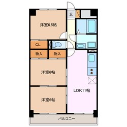 赤堀駅 徒歩7分 3階の物件間取画像